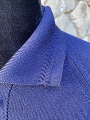 Vintage DUNEDIN Cardigan Sweater Large Navy Blue Gold Tone Buttons British Isle