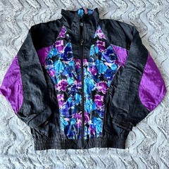 Vintage 80s 90s Basic Editions Windbreaker Jacket Women’s M Retro Color Blocked