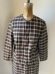 True Vintage Mid Century Plaid Suit 2 Piece Set Skirt & Jacket Fall Vibes XS/S