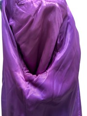 Vtg 80s Sz M Petite Mohair Coat Riel Purple Teal Blue Stripe Necktie Scarf USA
