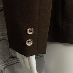 Vintage Panther Blazer Womens Size 9 10 Brown Deep V Dacron Polyester