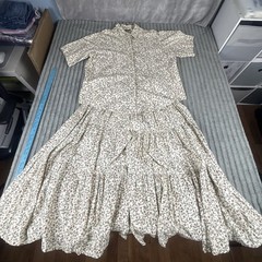 Vintage Willowbend Prairie Dress Set Womens XL Floral Calico Shirt Tiered Skirt