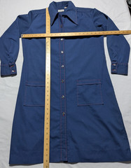 VTG 60s 70s Lady Bayard Shirt Dress Navy With Red Top Stitching – Women 15-16