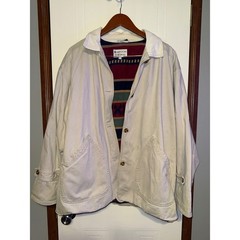 Brandon Thomas Vintage Canvas Barn Jacket Tan Southwestern Flannel Lined Large