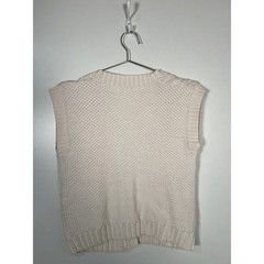 Vintage Cream Cable Knit Sweater Vest Jane Alexander Cotton Grandmacore Petite S