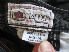 Vintage Normandee Rose Pants 5L 23×32 Corduroy Faded Black Tapered Leg High Rise