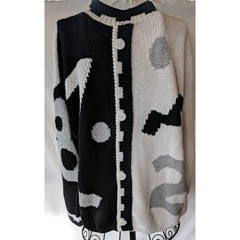 Rare Vintage 90’s 1991 I.B. Diffusion Sweater M BACK BUTTON Hip Hop Metallic