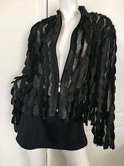 Sexy Black Leather Jacket M/L Vintage