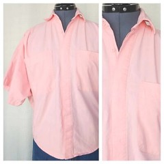 Vintage Kantoo Peachy Pink Oversized Button Down Top Size Large