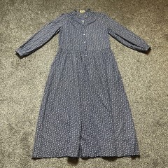 Laura Ashley Vintage 70’s Maxi Dress Sz 12UK 10US L Ditsy Prairie Boho Rare Blue