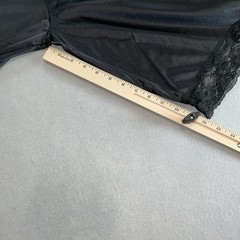 Vintage Lingerie Boudoir Bloomers Pettipants Black Nylon Satin Finish Lace Sz L