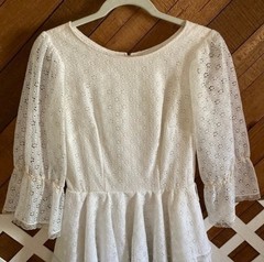 The Square Dance Dress Co ivory tiered eyelet lace dress size 6