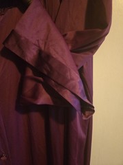 Vintage Vanity Fair Purple Satin Button Night Gown House Coat Robe Sz XL Lace