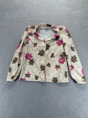 Vintage 70s Devon Blouse Womens Small Multicolor Floral Retro Mod USA Union Made