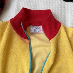 Rare Vintage 70s 80s CLOVIS RUFFIN Boutique Yellow Terry Cloth Robe Caftan M L