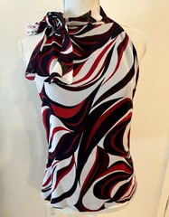 Vintage 1990 Harolds Block Halter Top Multicolor Red & Black Size 12