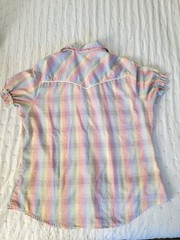 Vintage DEE CEE Western Style Snap Front Multi-Color Short Sleeve Top 18