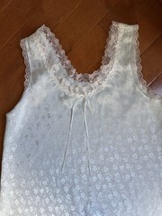 Vtg 80s Floral Lace Delicates Slip Nightgown Sz M Never Worn NWOT Pale Blue