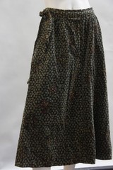 Vintage 70s Floral Print Velvet Skirt By Jane Schaffhausen For Belle France Boho