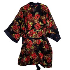 Vintage Victorias Secret Gold Label Floral Paisley Sheer Mesh Kimono Robe OSFA