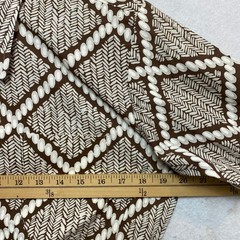 Fruit of the Loom Shaggy Shirt Women M Brown Geometric Knit Banded Waist Vintage