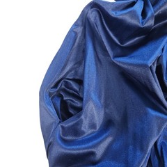 Vintage Flair Robe Women Small Navy Blue Satin Eyelet Lace Trim Maxi Wrap
