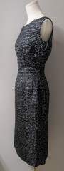 Vintage 50’s Bombshell Geometric Pencil Wiggle Dress Metal Side Zip XS