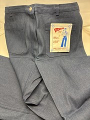 Vin. Sea Eagle Women Denim Dungaree 34 X 32 Navy Seafarer Pant Jeans New / Old