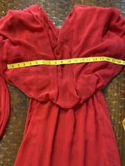 Vintage Fuchsia Wayne Clark Alone Marelle Sheer Sleeve Knee Length 80’s Dress 8