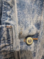 VTG Major Damage Denim Jacket Unisex XL Hip Hop Streetwear Size 3 Acid Wash