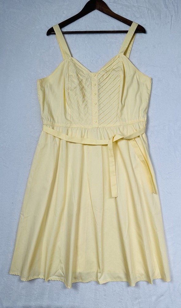 Vintage JC Penney Dress Womens Size 18 Midi Empire Waist Pintuck Bodice 70s