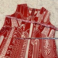 Vintage 60s Mod Mini Dress Gogo Red Psychedelic Empire Waist Shift Americana