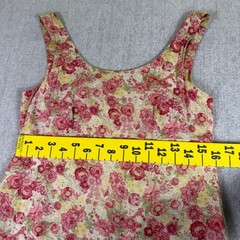 Vintage Laura Ashley UK Floral Linen Dress Cottagecore Romantic Midi Size US 8