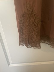 Vintage Van Raalte Suavette Full Slip Mocha Mushroom Brown Lace Size 40, 07206A