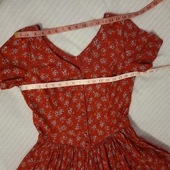 Vtg Laura Ashley Red Floral Midi Prarie Dress UK 14 US 10 Cottagecore Teatime