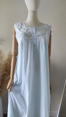RÉGENCE Lingerie Vintage Maxi Nightgown Dress Light Blue Made in France NWT Sz42