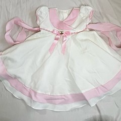 Vintage Baby Club Girls 4T White Pink Special Occasion Dress Made in USA 670
