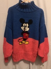Vtg Michel Bachoz Colette Nivelle Paris Handmade Disney Mickey Mouse Sweater NEW