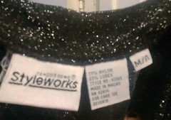 Newport News VTG Womens Medium Black Silver Metallic Glittery Jumpsuit Halloween