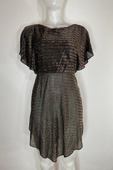 VTG 70s Disco Metallic Top Side Slits Lined Top SZ 5 MARA J ( FLAWS