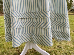 Rare Edwardian summer dress circa 1915–1922 in blue and ivory striped cotton