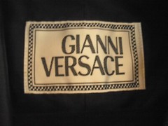 VERSACE Blazer Jacket, Leather, Embroidered, Vintage, US Size 12/Medium