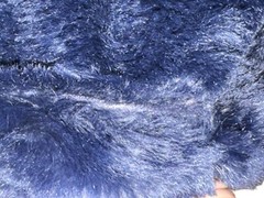 Navy Trench, Fox Fur Tuxedo Collar, Removable Sheered Fur Liner, Satin Lining