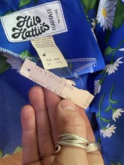 Vintage 70s Hilo Hattie Blue Floral Maxi Dress Hawaii beach Old Stock With Tag