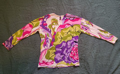 Paola Davitti Pucci-esque Vintage POP ART Psychedelic Mod Flower Print Silk Top