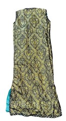 Vintage Hand Made 1950s Gold Green Rich Brocade Gown Large 14 Beautiful