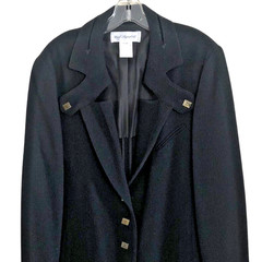 VTG Karl Lagerfeld Wool Boucle Blazer Womens EU 44 US 12 Haute Couture Oversized