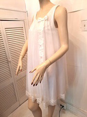 VTG 50’s/60’s SHADOWLINE Nylon LACE Midi NIGHTGOWN & ROBE Romantic Lingerie Set