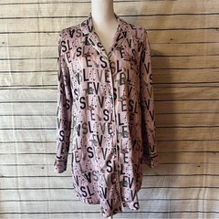 RARE Victoria’s Secret Pink and Black LOVE Letter Print Sleep Shirt