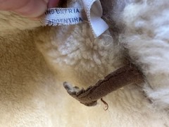 Vintage 1970s Tan Suede Shearling Sheepskin Coat Made in Argentina